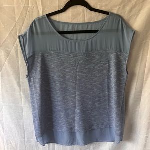 ‼️BOGO SALE‼️ Ann Taylor Baby Blue Striped Short Sleeved Blouse